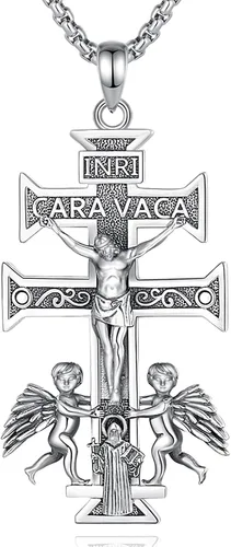 Vista 33 de Vito Collares de Santos de Plata de Ley 925 para Mujeres y Hombres, Colgante de San Miguel/Crucifijo/Caravaca/San Judas/Virgen María, Medalla