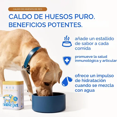 Vista 2 de Native Pet Caldo de Huesos para Perros - Hecho con Caldo de Hueso de Res Real, Complementos Alimenticios para Perros Quisquillosos - Proporciona