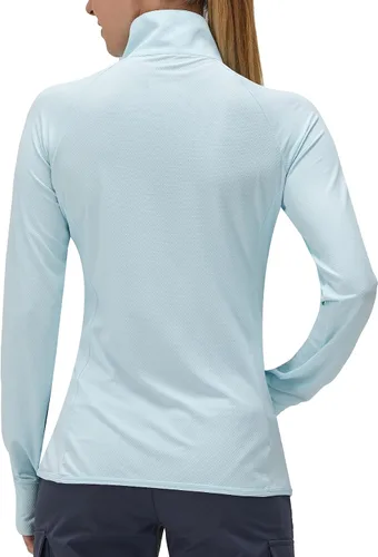 Vista 2 de Ropa de manga larga con protección solar UPF 50+ para mujer, para senderismo, ligera, con cierre SPF
