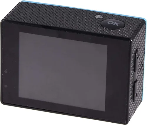 Vista 7 de Cámara de acción deportiva, videocámara subacuática de 30M, videocámara de ángulo de 90 grados con kit de accesorios de montaje (azul)