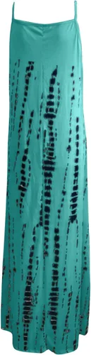 Vista 4 de FQZWONG Vestidos largos casuales para mujer, sexy, teñido anudado, cuello en V, maxivestido de verano suelto para vacaciones en la playa