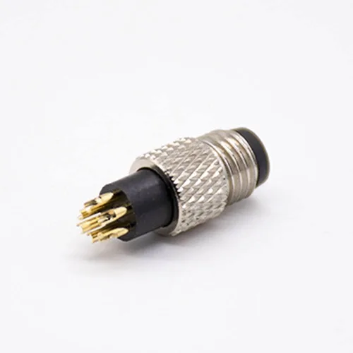 Vista 5 de Elecbee 5 unids M8 conector 6 pin macho recto macho sobremoldeado soldadura copa sin blindaje un código