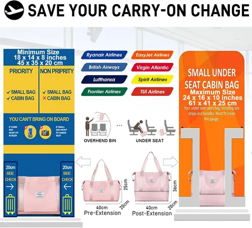 Vista 2 de Bolsa de viaje, bolsa de gimnasio deportiva, bolsa de hombro para fin de semana para mujer