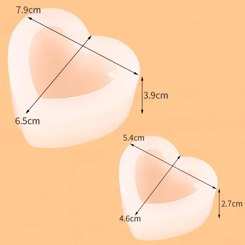 Vista 6 de Weenkeey 2 moldes de resina en forma de corazón 3D, dijes de llavero de corazón, molde de silicona, molde de fundición de joyería de corazón, molde