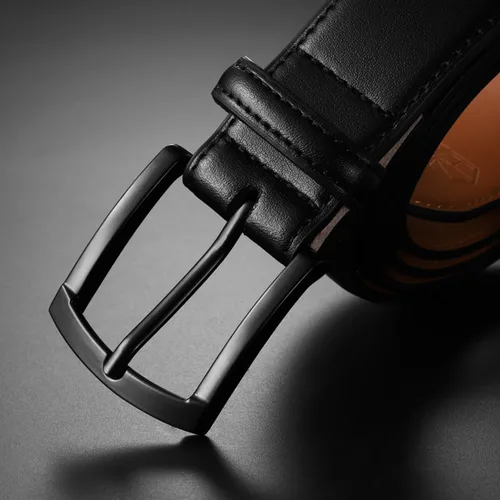 Vista 3 de Zitahli Cinturón para hombre, paquete de 2 unidades, diseño de cinturón de cuero para trabajo, negocios y pantalones de golf casuales, accesorios
