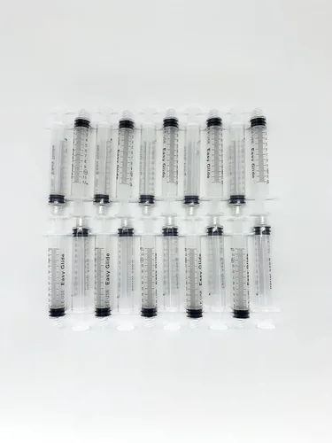 Vista 5 de Paquete de 20 jeringas de plástico con punta de bloqueo Luer, selladas individualmente estériles, sin aguja (bloqueo Luer de 0.11 fl oz)