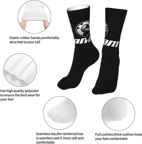 Vista 6 de CERXSOI Can-Am - Calcetines deportivos súper suaves de tubo medio, estilo casual, resistentes al olor, antideslizantes, unisex, calcetines
