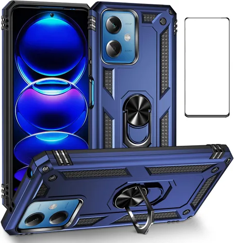 Vista 58 de Funda para Xiaomi POCO X3 NFC /X3 Pro con protector de pantalla, armadura de protección militar híbrida resistente a prueba de golpes, funda Negro