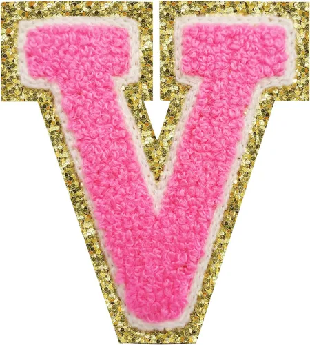 Vista 41 de 3Pcs Letter Patches Varsity Glitters Chenille,SPRT Iron on Blue Letter Patch,Alphabet Cloth Patch for Team Costume Decoration 3.1in Height S