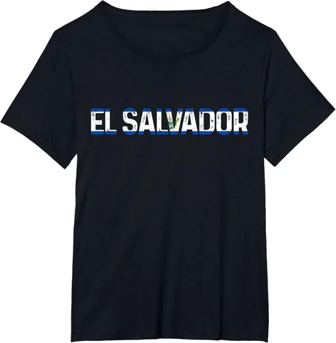 Vista 25 de Camiseta Vintage Pride con bandera salvadoreña de El Salvador, Negro