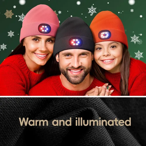 Vista 3 de Gorro unisex con la luz, regalos para hombres, mujeres, marido y él