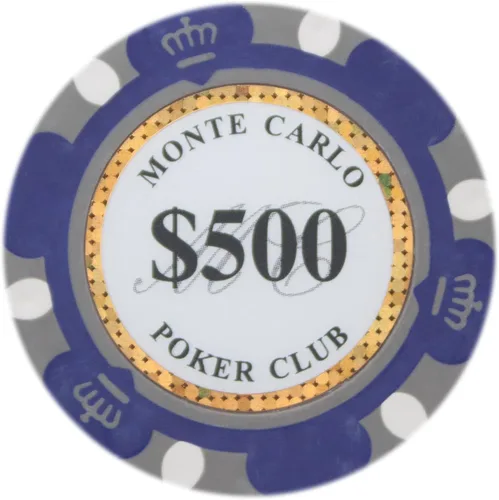Vista 13 de Brybelly Monte Carlo Premium Poker Chips (50-Pack) Heavyweight 14-Gram Clay Composite