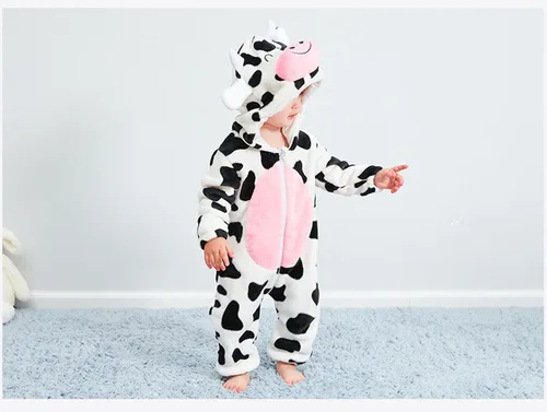 Vista 4 de Traje unisex de franela con capucha para bebé diseño de animal