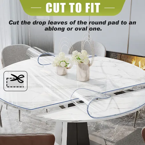 Vista 5 de OstepDecor Protector de mesa transparente redondo de 30 pulgadas, cubierta Redondo transparente 0.1 in
