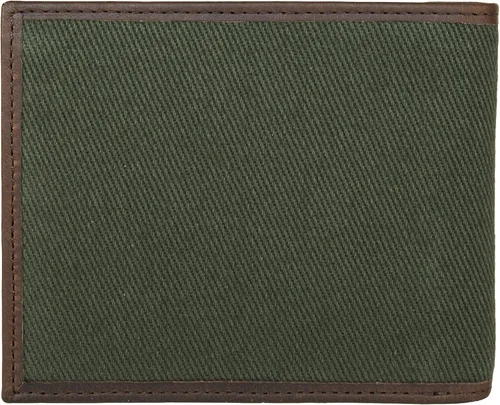 Vista 6 de Lucky Brand Lona para hombre con ribete de cuero RFID plegable