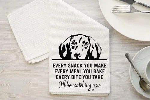 Vista 2 de HTDesigns Perro salchicha, toalla de té, cada bocadillo que hagas, cada bocado que tomes, decoración de cocina, paños de cocina, toallas de cocina