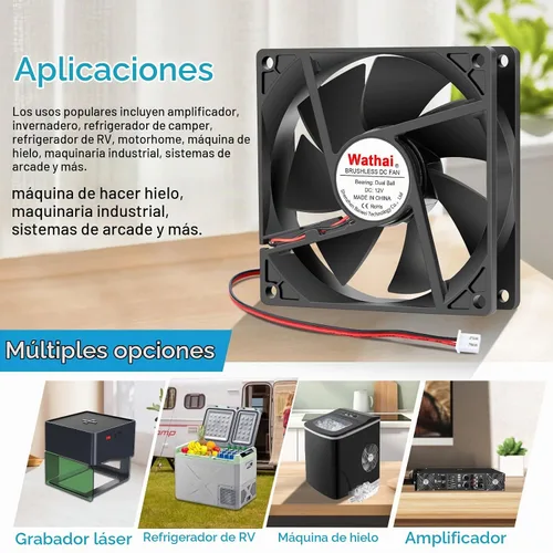 Vista 7 de Wathai Ventilador sin escobillas de 3.622 in 12 V DC Ventilador