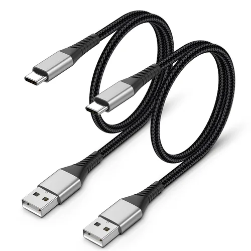 Vista 9 de Cable corto USB a USB C, paquete de 2 cables USB C de 1 pie, trenzado corto de 12 pulgadas, cable USBC de 3A de carga rápida para iPhone 17, 16, 15