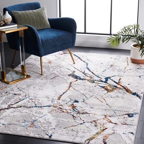 Vista 22 de SAFAVIEH Amelia Collection - Alfombra decorativa de 2 x 4 pies, gris y negro, diseño abstracto moderno, no desprende pelusa y de fácil cuidado