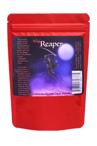 Vista 2 de Carolina Reaper Hot Salsa Wicked Reaper con 6 Chili Peppers World 's Hottest Peppers