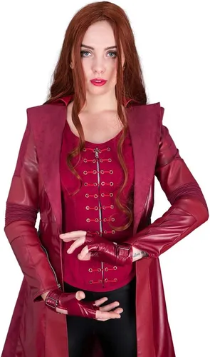 Vista 2 de Cosplay.fm Disfraz de heroína para mujer, chaqueta con pantalones y chaleco