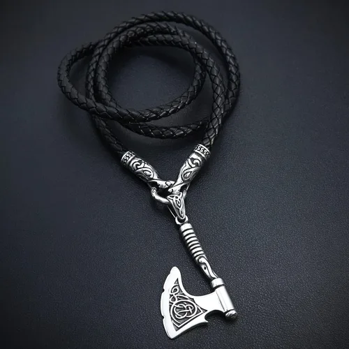 Vista 4 de BAVIPOWER Viking Fenrir - Collar de cadena de cabeza de lobo para hombres y mujeres, de acero inoxidable 316L, collar escandinavo nórdico auténtico
