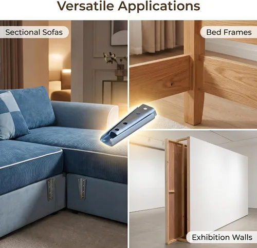 Vista 7 de KAFENDA Conector de muebles seccionales de 4 piezas, insertos para reposabrazos de sofá, conectores de diapositivas, accesorios a presión, Azul