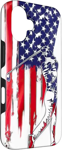Vista 3 de Funny American Flag Golf For Golfer Case for iPhone 16