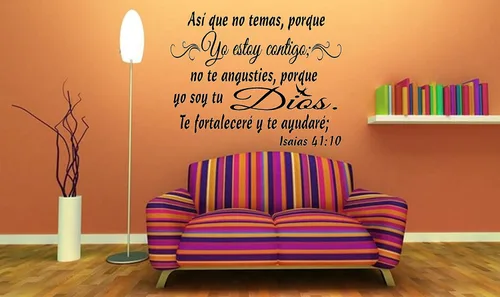 Vista 4 de byyoursidedecal Calcomanías de pared españolas decorativas para pared yo Soy tu Dios. Isaías 41:10 Mensajes textos biblicos decorativos en español