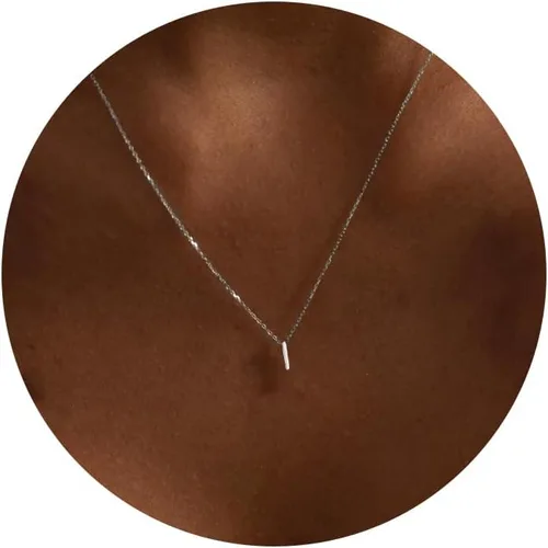 Vista 38 de Collares con iniciales para mujer, delicado collar de letra plateada con nombre personalizado con monograma, collar simple y lindo con inicial