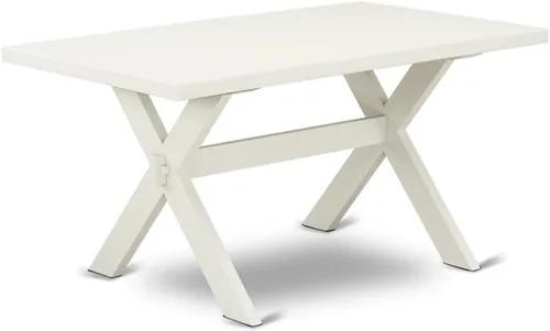 Vista 22 de East West Furniture VT026 Mesa de comedor estilo V – una mesa de cocina rectangular con patas elegantes, 36 x 60 pulgadas, multicolor