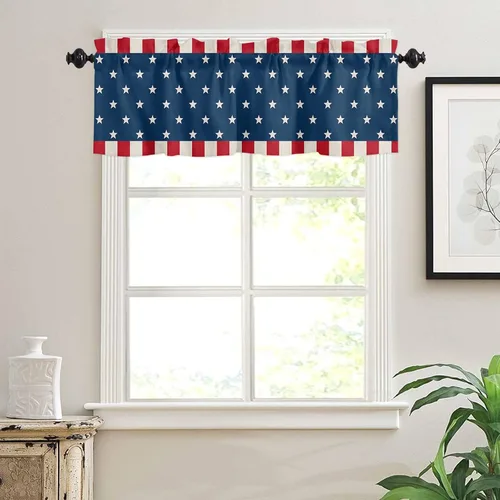 Vista 51 de Cortinas de cocina de Navidad, cenefa semitransparente ajustable con lazo, muñeco de nieve, copo de nieve, bolsillo para barra, tratamiento