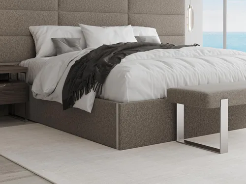 Vista 14 de VANT Cama de plataforma tapizada, tamaño Queen, color beige Boucle, marco de cama de fácil montaje, no necesita somier, base para un apoyo óptimo