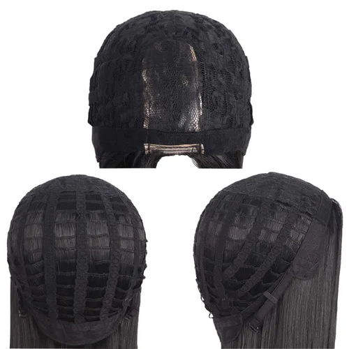 Vista 3 de Peluca de anime larga y sedosa de MapofBeauty , Moda, Talla regular, Negro