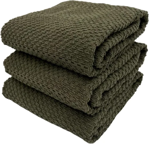 Vista 28 de Serafina Home Toallas de cocina de tamaño grande de color sólido negro: paño de 100 % algodón suave para limpieza y secado absorbente, con ribete