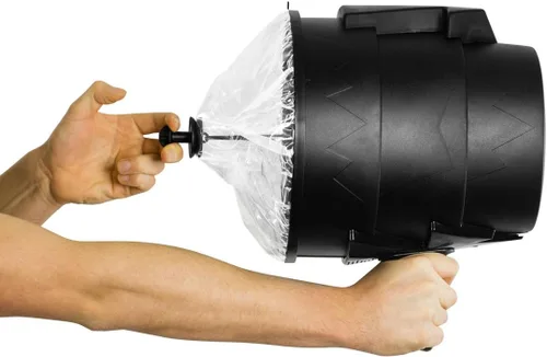 Vista 2 de Gifts A Must AirZooka - Juguete de cañón de aire, pistola de aire divertida, lanza un potente y seguro asalto aéreo contra adultos o niños y Negro