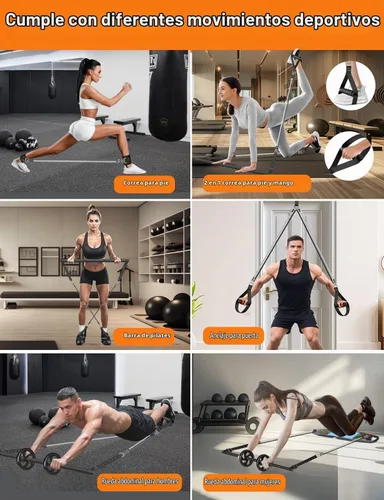 Vista 8 de Tabla Push Up, accesorios de fitness con bandas de resistencia