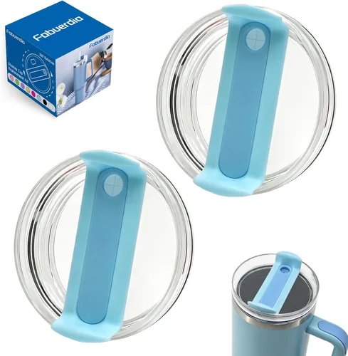 Vista 13 de Tapa de repuesto para vaso de 40 onzas compatible con Stanley Quencher, paquete de 2 fundas transparentes a prueba de derrames para accesorios