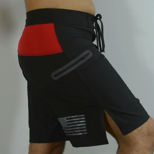 Vista 2 de Sanguine Pantalones cortos para entrenamiento de boxeo, pantalones cortos resistentes para lucha en jaula, pantalones cortos de entrenamiento Muay