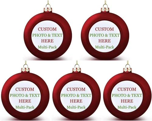 Vista 27 de Adornos de Navidad personalizados, texto fotográfico, haz tu propio adorno de cerámica de porcelana, regalo de recuerdos para decoración de Navidad
