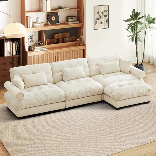 Vista 51 de SoarFlash Moderno sofá reclinable de terciopelo para sala de estar, sofá biplaza para apartamento, sofá de almacenamiento con marco de madera Azul