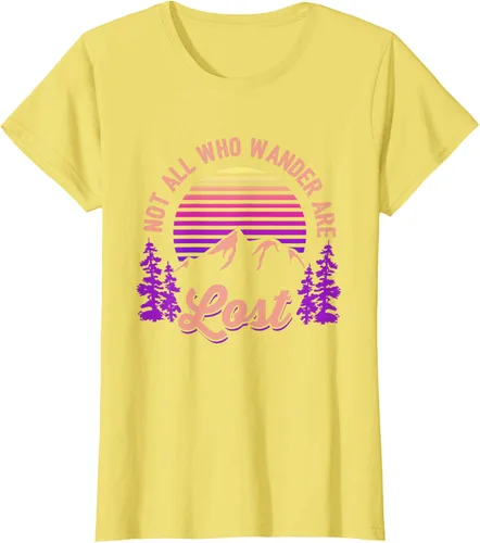Vista 76 de Not All Who Wander Are Lost Vintage Mountains - Camiseta de senderismo, Negro, S