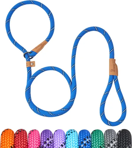 Vista 18 de Correa Deslizante de 5 Pies para Perro, Correa de Cuerda Resistente para Perros Pequeños, Medianos y Grandes, Correa de Entrenamiento Sin Tirones