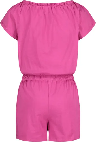 Vista 2 de Calvin Klein Mameluco de punto de manga corta para niñas, escote elástico y cintura ceñida