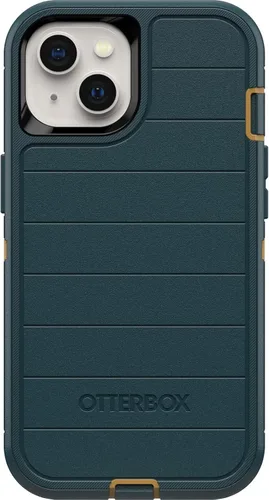 Vista 8 de OtterBox Defender Series - Funda resistente para iPhone 13 (no Mini/Pro/Pro Max), solo funda, embalaje no minorista, color morado feliz, con defensa