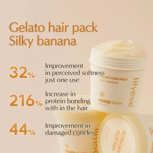 Vista 2 de lilyeve REPAIRTURN - Paquete de gelato para el cabello, leche, huevo y proteína para reparación del cabello, mascarilla capilar para alisar