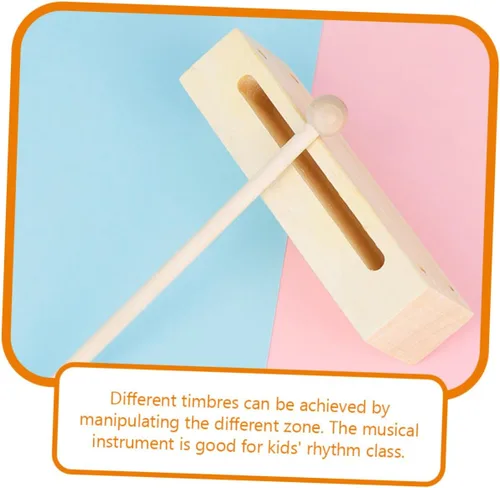 Vista 9 de 2 juegos de instrumentos de percusión de madera, bloque de madera de doble tono con mazos para educación musical, instrumento rítmico para aula