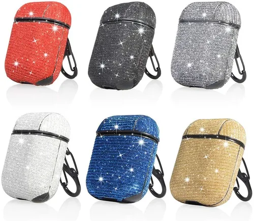 Vista 4 de AirPods 2 fundas, funda para Airpods, accesorios para Airpods, bonito recubrimiento para Airpods , adorno lujoso estuche de piel, estuche protector