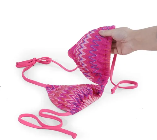 Vista 4 de ASBAYSON Bikini para mujer, traje de baño sexy a cuadros 3D de verano para la playa