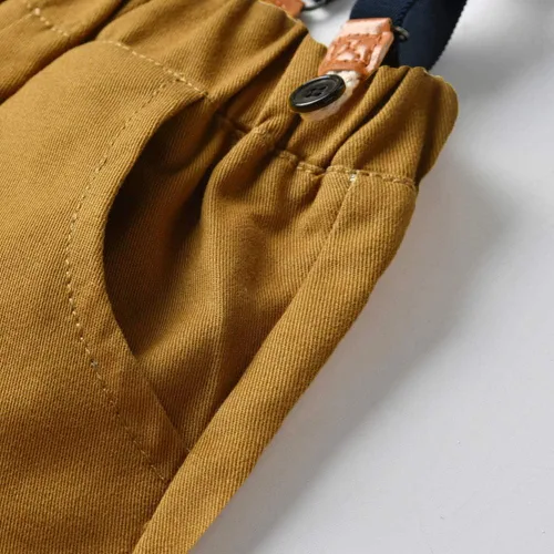 Vista 6 de Moyikiss Studio Conjunto de traje con tirantes y corbatín, para niño y bebé